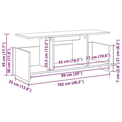 TV-standaard Sonoma Eiken 102 x 35 x 45 cm Bewerkt hout