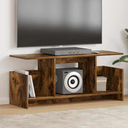TV-standaard 102x35x45 cm gerookt eiken bewerkt hout