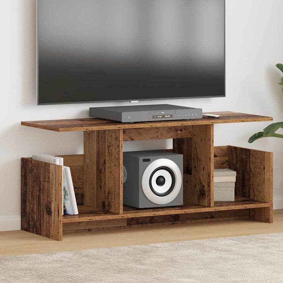 TV-standaard Oudhout 102 x 35 x 45 cm Bewerkt hout
