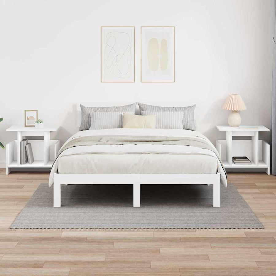 TV-standaard 2 pcs Wit 50 x 35 x 45 cm Bewerkt hout
