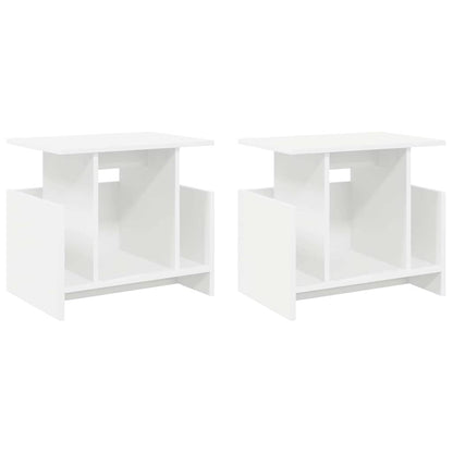 TV-standaard 2 pcs Wit 50 x 35 x 45 cm Bewerkt hout