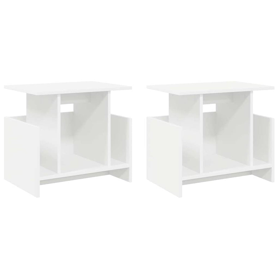 TV-standaard 2 pcs Wit 50 x 35 x 45 cm Bewerkt hout