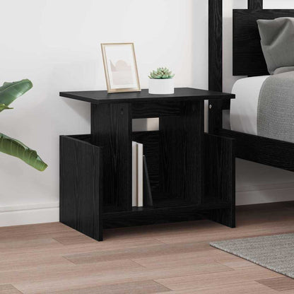 TV-standaard 2 pcs Zwart Eiken 50 x 35 x 45 cm Bewerkt hout