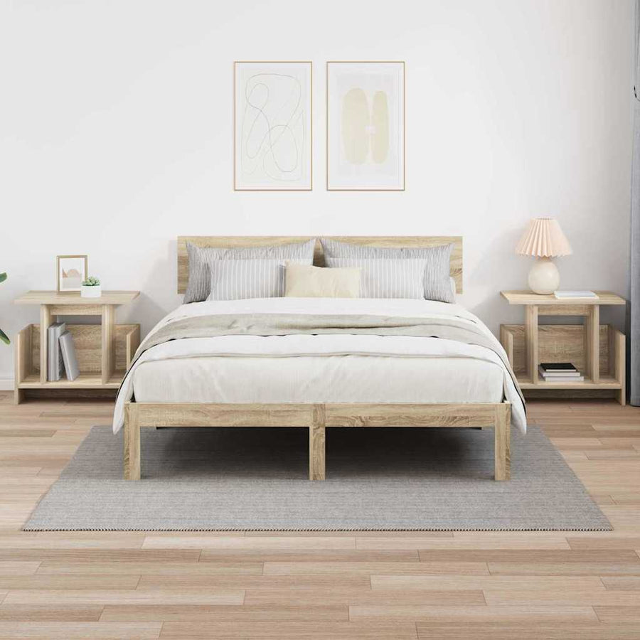 TV-standaard 2 pcs Sonoma Eiken 50 x 35 x 45 cm Bewerkt hout