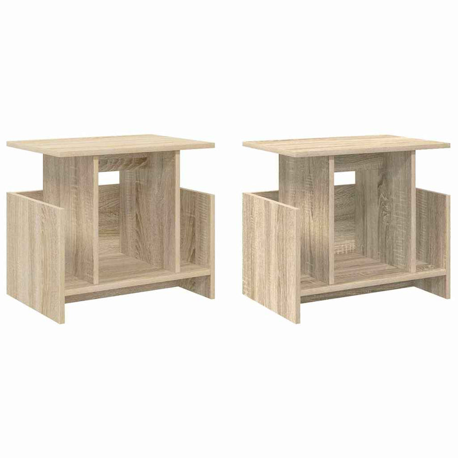 TV-standaard 2 pcs Sonoma Eiken 50 x 35 x 45 cm Bewerkt hout