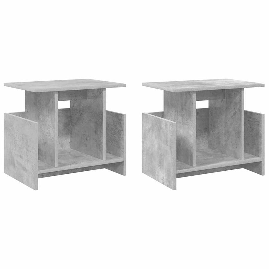 TV-standaard 2 pcs Beton Grijs 50 x 35 x 45 cm Bewerkt hout
