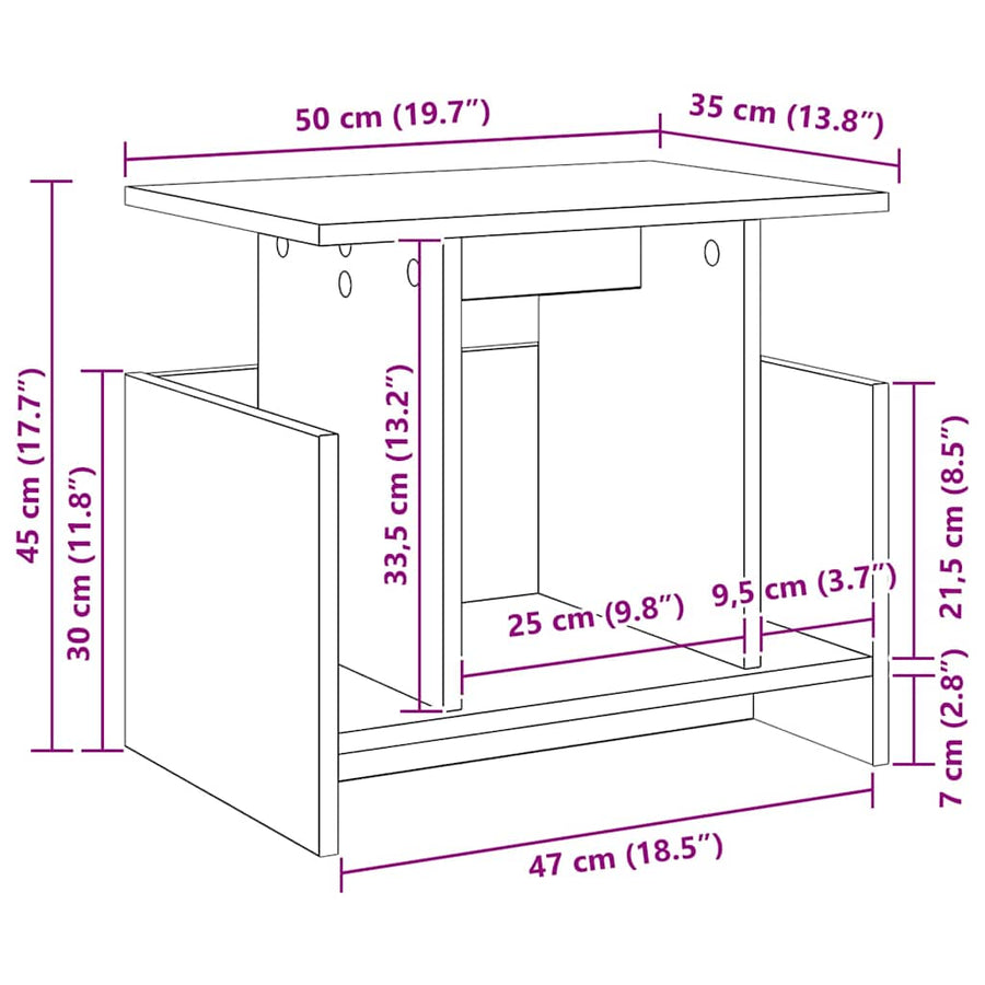 TV-standaard Oudhout 50 x 35 x 45 cm Bewerkt hout