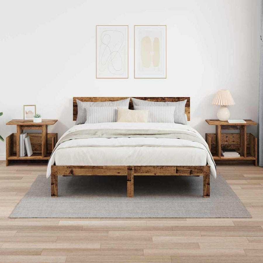 TV-standaard 2 pcs Oudhout 50 x 35 x 45 cm Bewerkt hout
