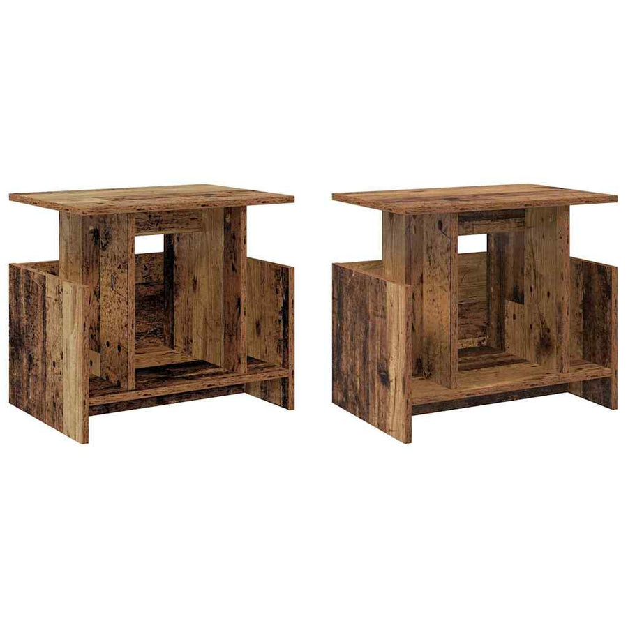 TV-standaard 2 pcs Oudhout 50 x 35 x 45 cm Bewerkt hout