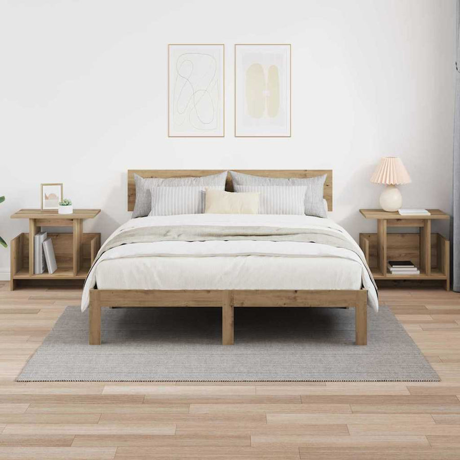 TV-standaard 2 pcs Artisan Eiken 50 x 35 x 45 cm Bewerkt hout