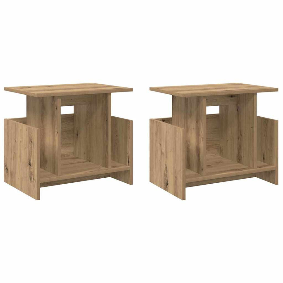 TV-standaard 2 pcs Artisan Eiken 50 x 35 x 45 cm Bewerkt hout