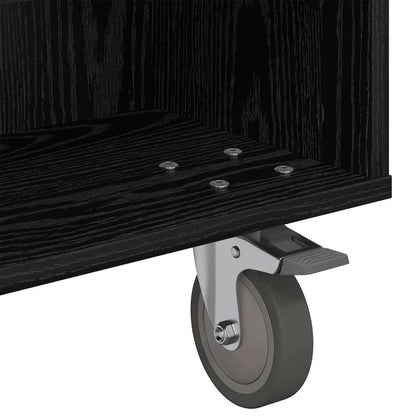 Bijzettafel met wielen Zwart Eiken 90 x 50 x 30 cm Bewerkt hout