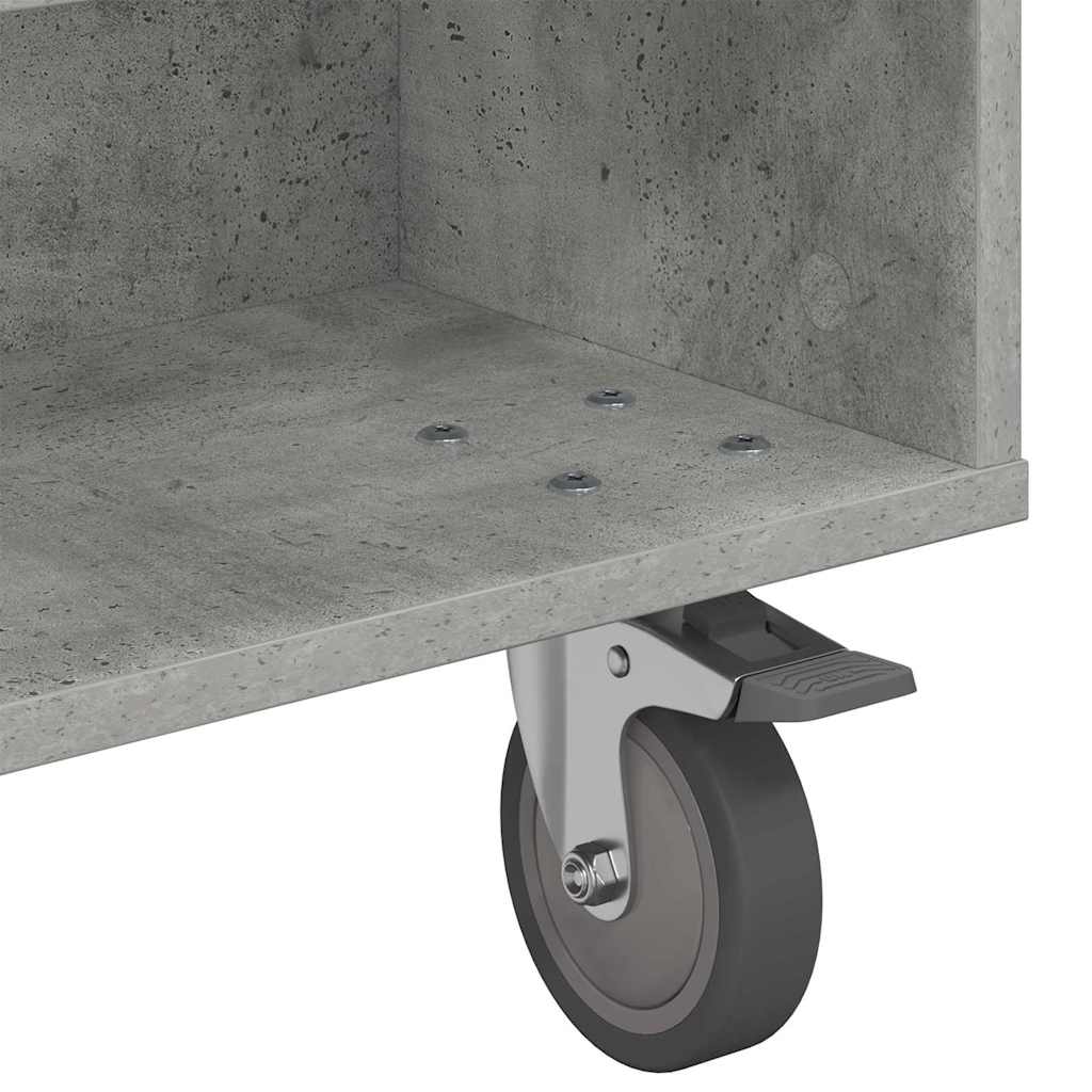 Bijzettafel met wielen Beton Grijs 90 x 50 x 30 cm Bewerkt hout