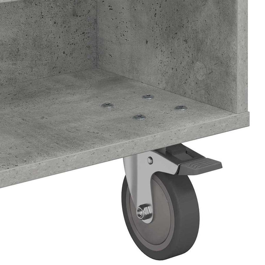 Bijzettafel met wielen Beton Grijs 90 x 50 x 30 cm Bewerkt hout