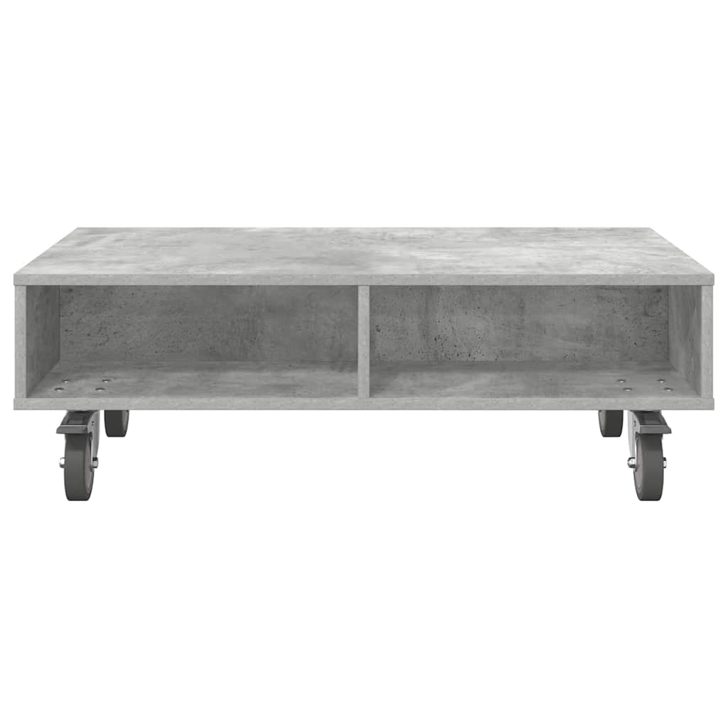 Bijzettafel met wielen Beton Grijs 90 x 50 x 30 cm Bewerkt hout