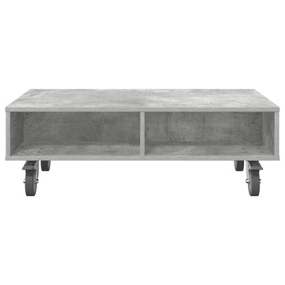 Bijzettafel met wielen Beton Grijs 90 x 50 x 30 cm Bewerkt hout