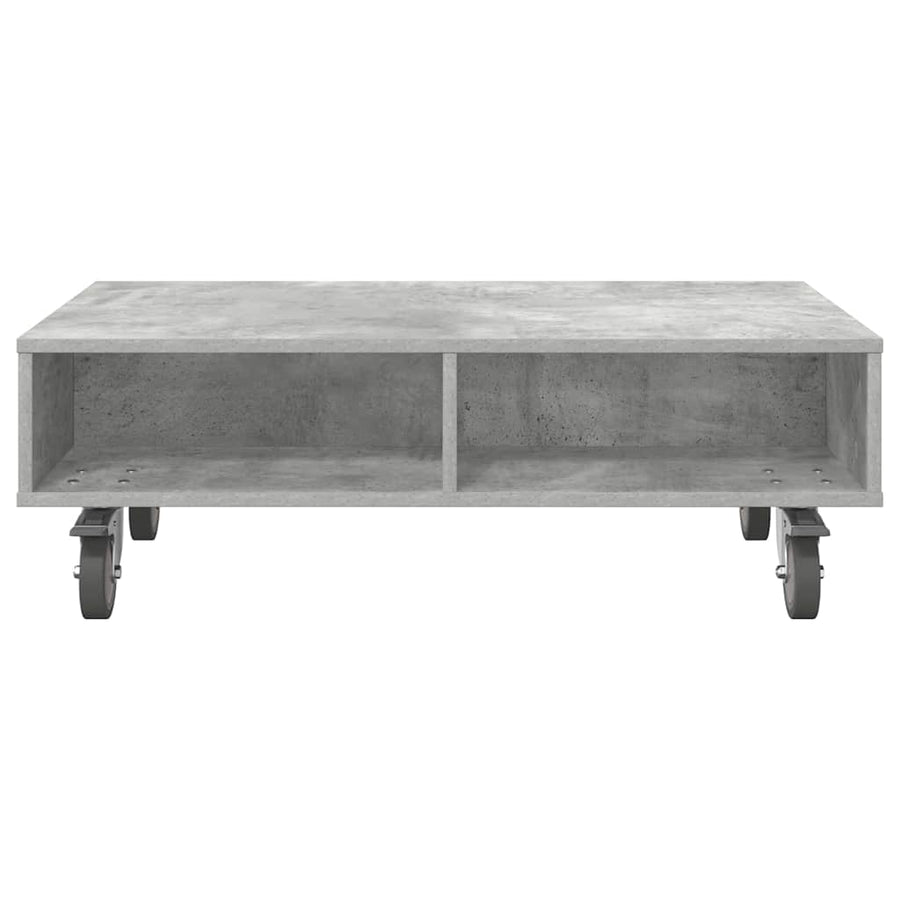 Bijzettafel met wielen Beton Grijs 90 x 50 x 30 cm Bewerkt hout