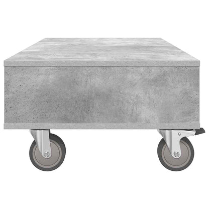 Bijzettafel met wielen Beton Grijs 90 x 50 x 30 cm Bewerkt hout