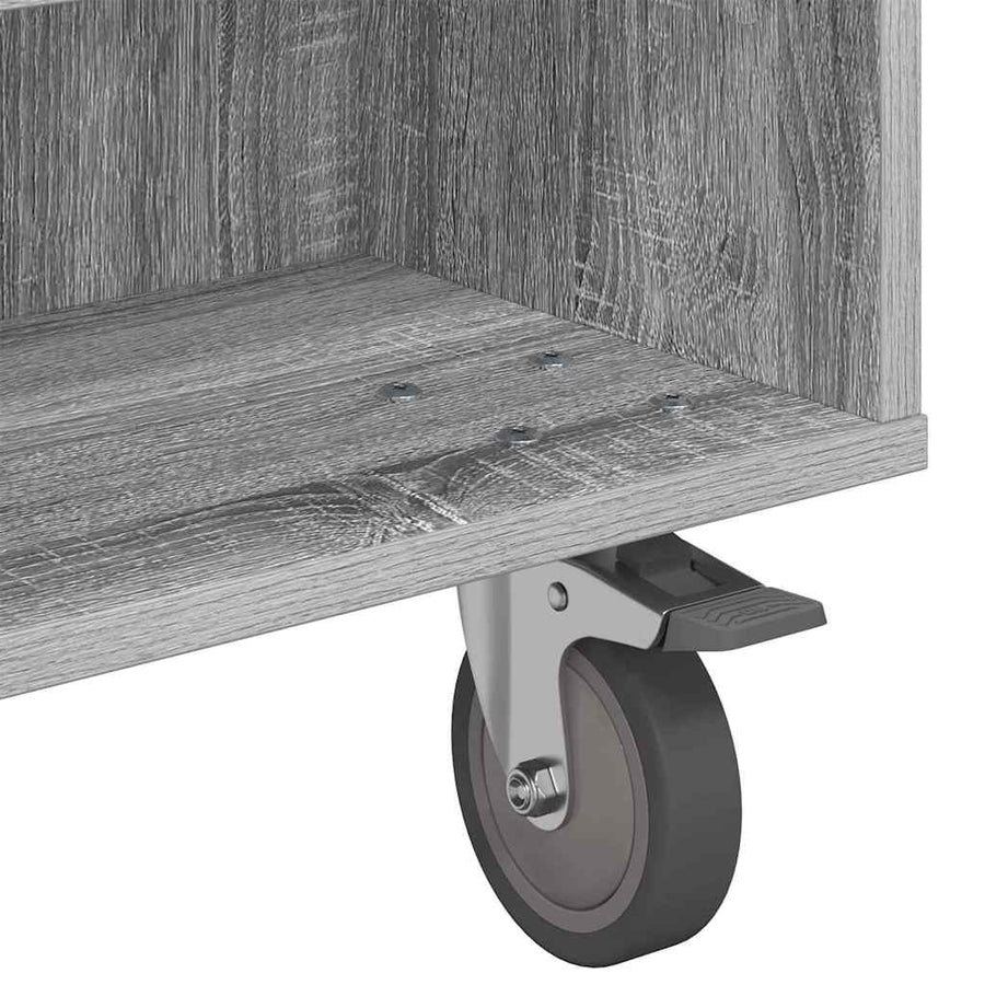Bijzettafel met wielen Grijs Sonoma 90 x 50 x 30 cm