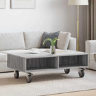 Bijzettafel 90x50x30 cm grijs Sonoma met wielen