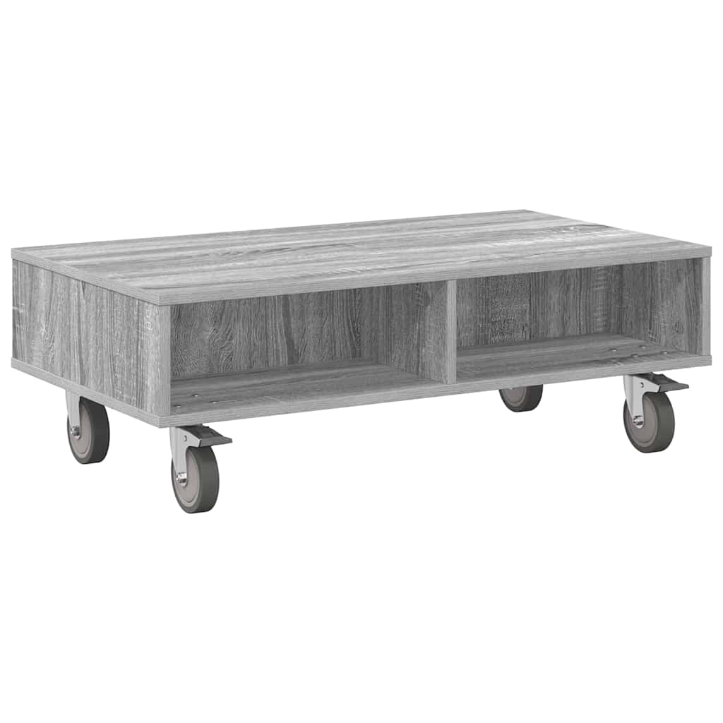 Bijzettafel met wielen Grijs Sonoma 90 x 50 x 30 cm