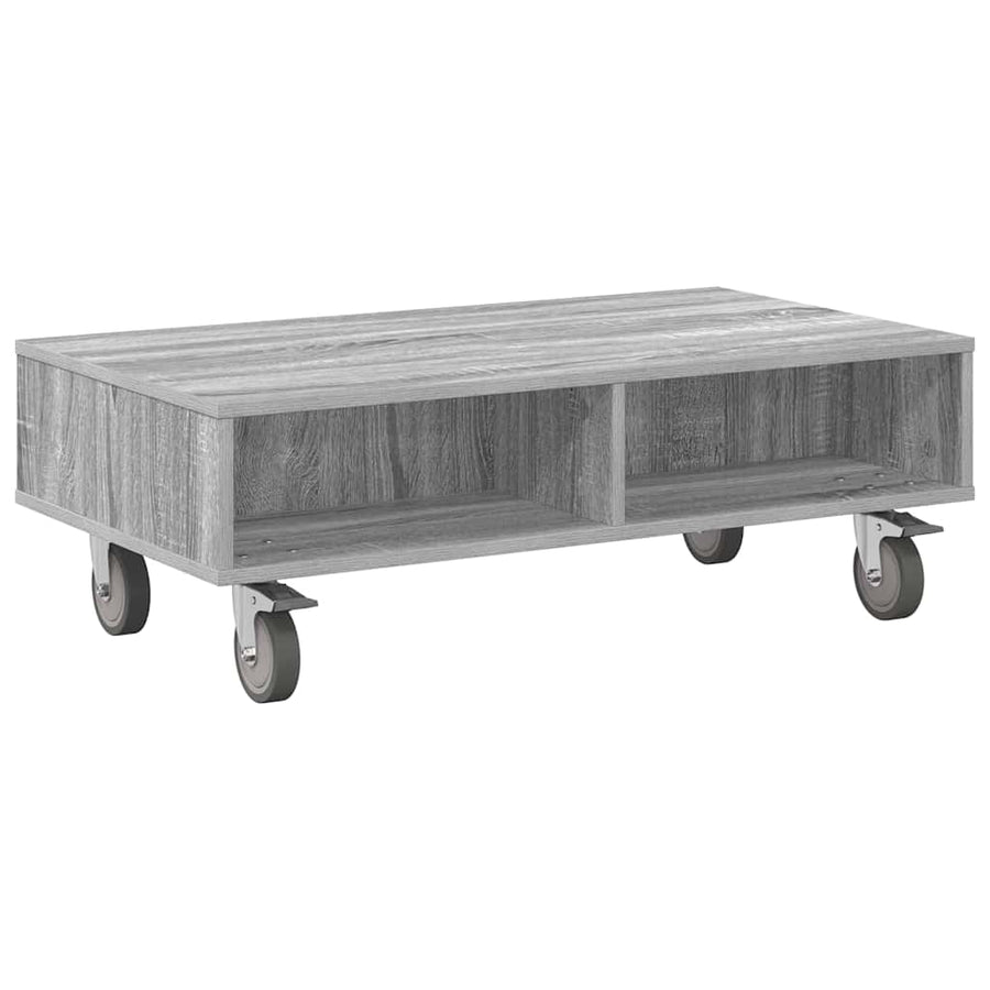 Bijzettafel met wielen Grijs Sonoma 90 x 50 x 30 cm