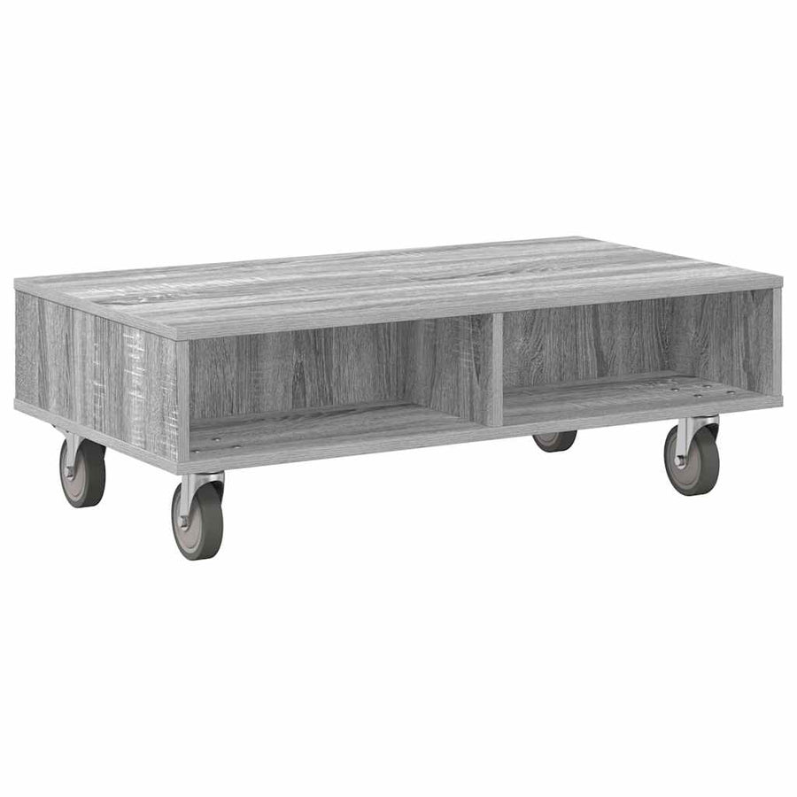 Bijzettafel met wielen Grijs Sonoma 90 x 50 x 30 cm