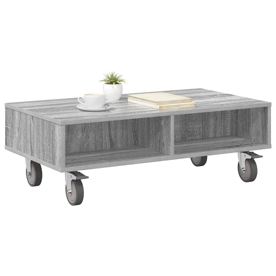 Bijzettafel met wielen Grijs Sonoma 90 x 50 x 30 cm