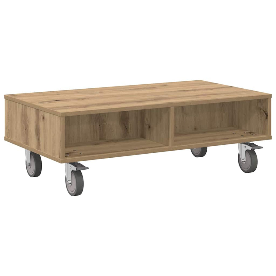 Bijzettafel met wielen Artisan Eiken 90 x 50 x 30 cm