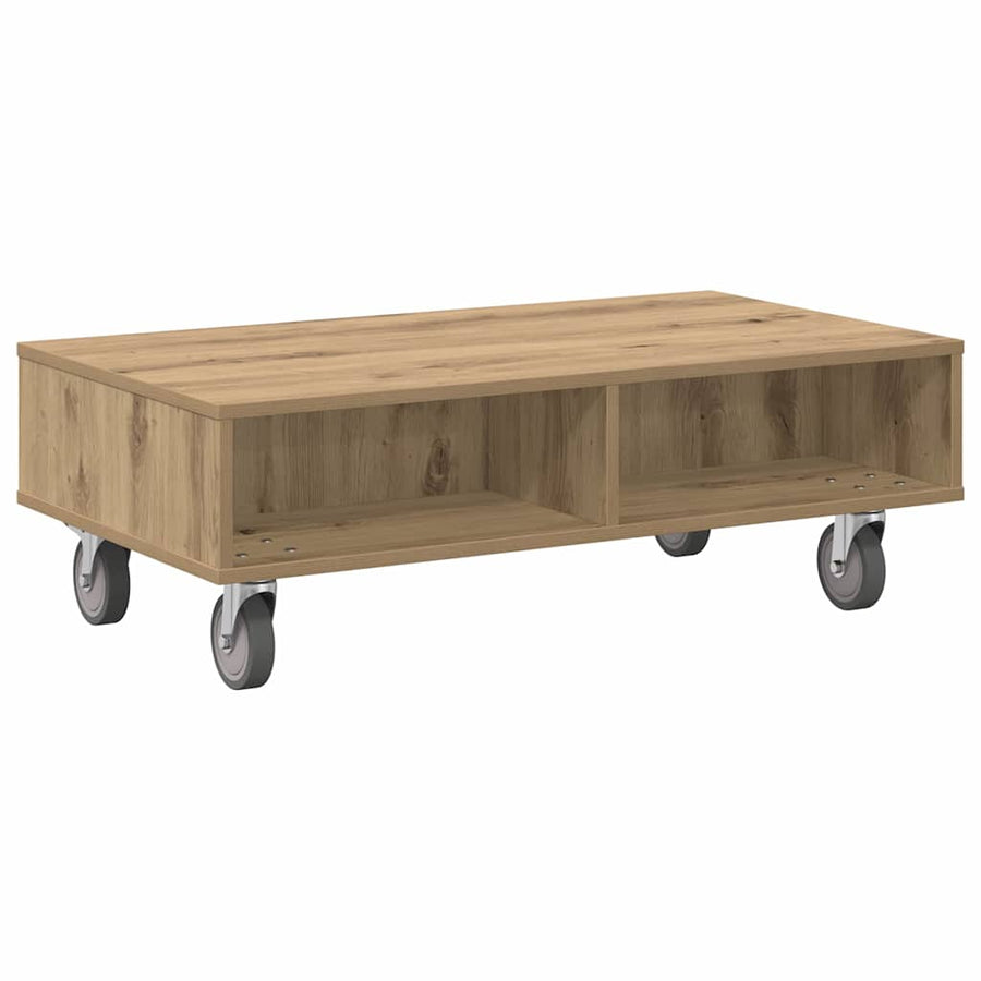 Bijzettafel met wielen Artisan Eiken 90 x 50 x 30 cm