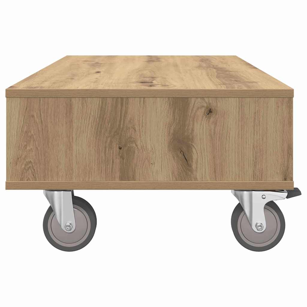 Bijzettafel met wielen Artisan Eiken 90 x 50 x 30 cm