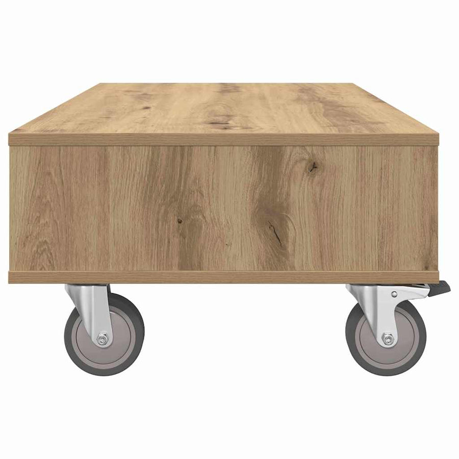 Bijzettafel met wielen Artisan Eiken 90 x 50 x 30 cm