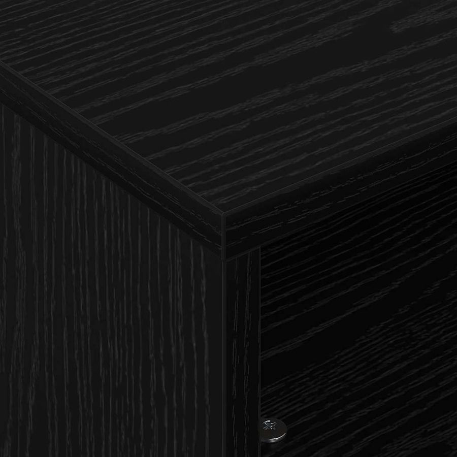 Bijzettafel met wielen Zwart Eiken 50 x 50 x 30 cm Bewerkt hout