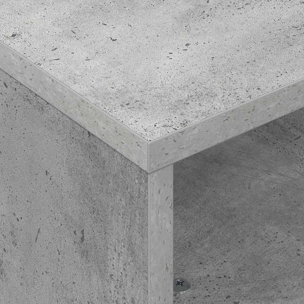 Bijzettafel met wielen Beton Grijs 50 x 50 x 30 cm Bewerkt hout