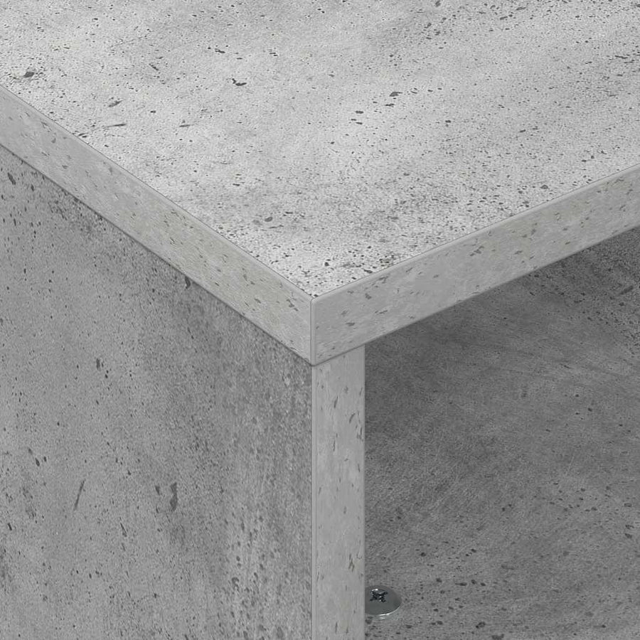 Bijzettafel met wielen Beton Grijs 50 x 50 x 30 cm Bewerkt hout