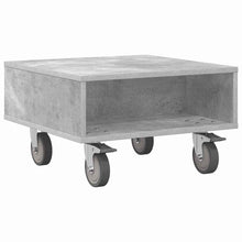Bijzettafel met wielen Beton Grijs 50 x 50 x 30 cm Bewerkt hout
