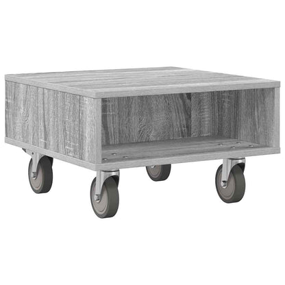 Bijzettafel met wielen Grijs Sonoma 50 x 50 x 30 cm