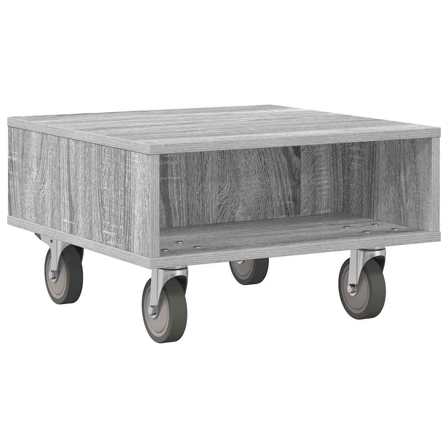 Bijzettafel met wielen Grijs Sonoma 50 x 50 x 30 cm