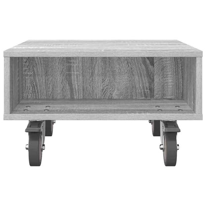 Bijzettafel met wielen Grijs Sonoma 50 x 50 x 30 cm