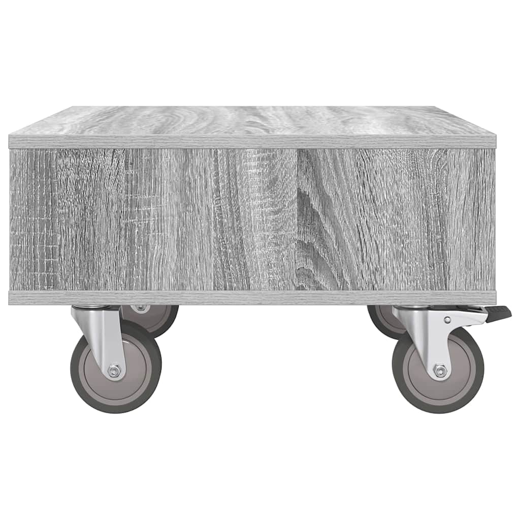 Bijzettafel met wielen Grijs Sonoma 50 x 50 x 30 cm