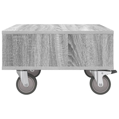 Bijzettafel met wielen Grijs Sonoma 50 x 50 x 30 cm