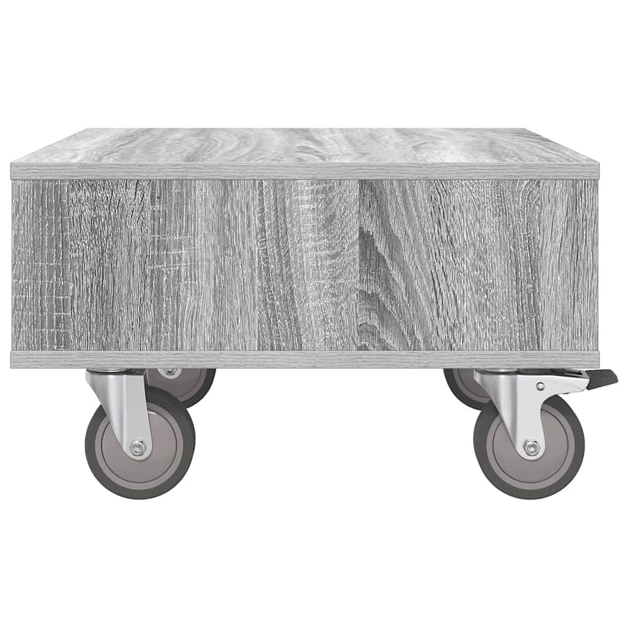 Bijzettafel met wielen Grijs Sonoma 50 x 50 x 30 cm