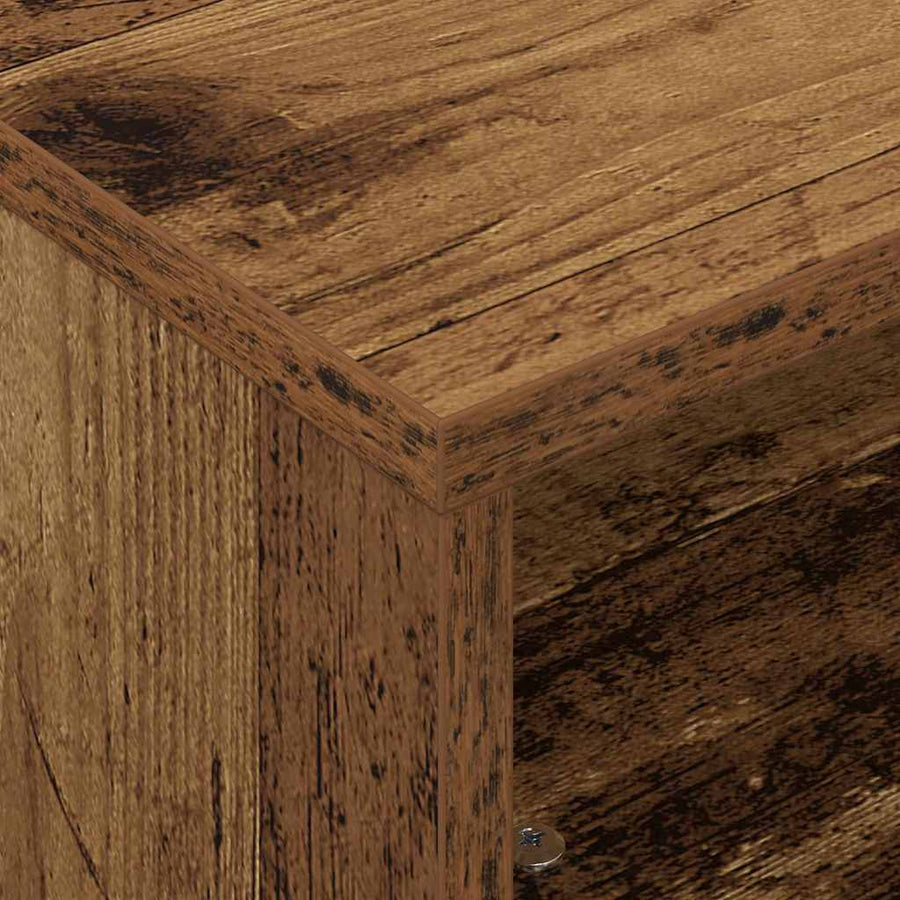Bijzettafel met wielen Oudhout 50 x 50 x 30 cm Bewerkt hout