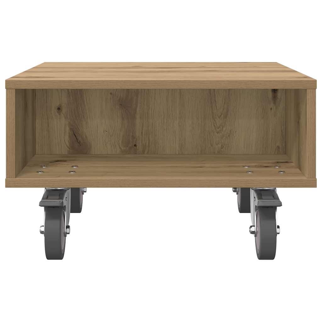 Bijzettafel met wielen Artisan Eiken 50 x 50 x 30 cm