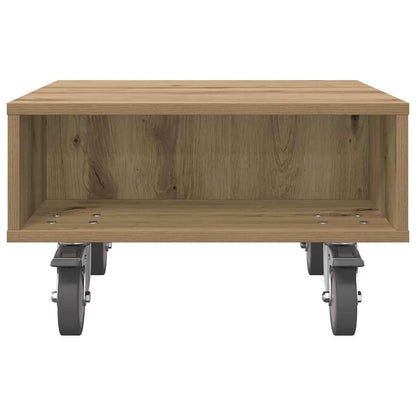 Bijzettafel met wielen Artisan Eiken 50 x 50 x 30 cm