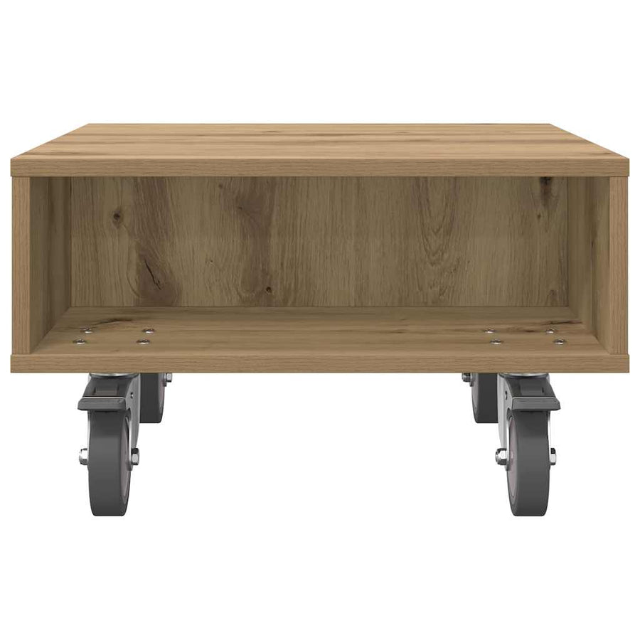 Bijzettafel met wielen Artisan Eiken 50 x 50 x 30 cm