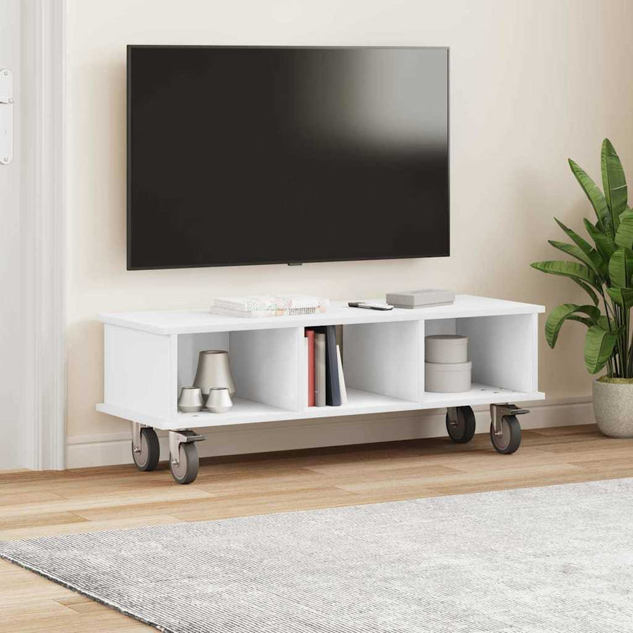 TV-standaard Wit 100 x 35 x 35 cm Bewerkt hout