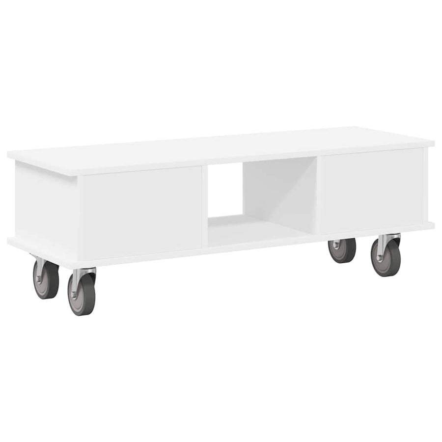 TV-standaard Wit 100 x 35 x 35 cm Bewerkt hout