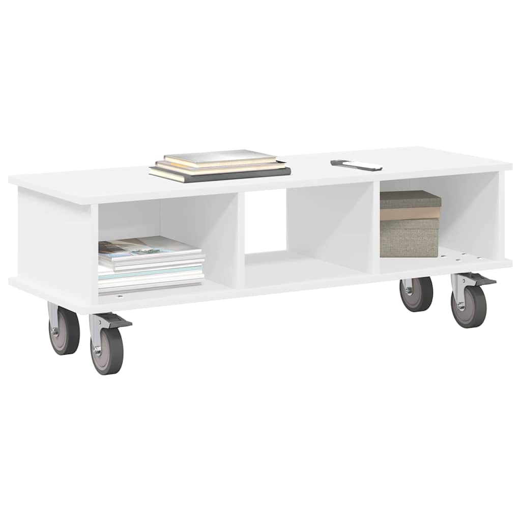 TV-standaard Wit 100 x 35 x 35 cm Bewerkt hout