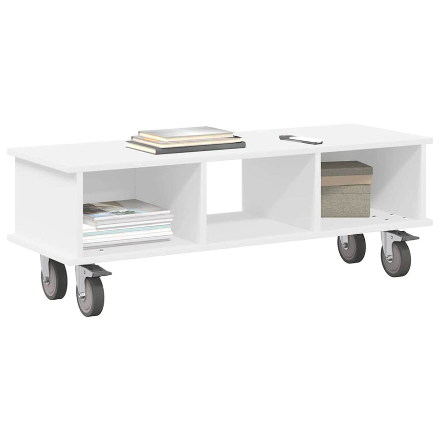 TV-standaard Wit 100 x 35 x 35 cm Bewerkt hout